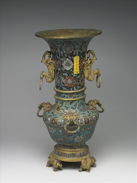 掐絲琺瑯雙耳鳳瓶