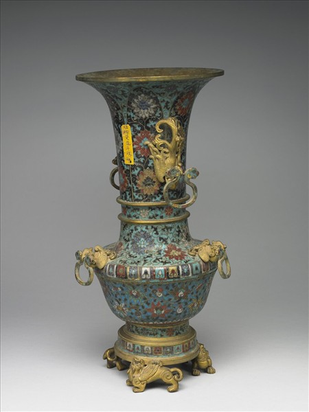 掐絲琺瑯雙耳鳳瓶