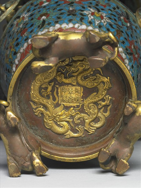 掐絲琺瑯雙耳鳳瓶