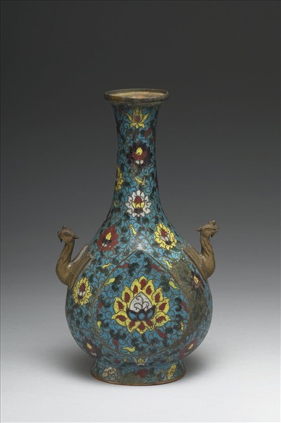 掐絲琺瑯雙耳鳳瓶