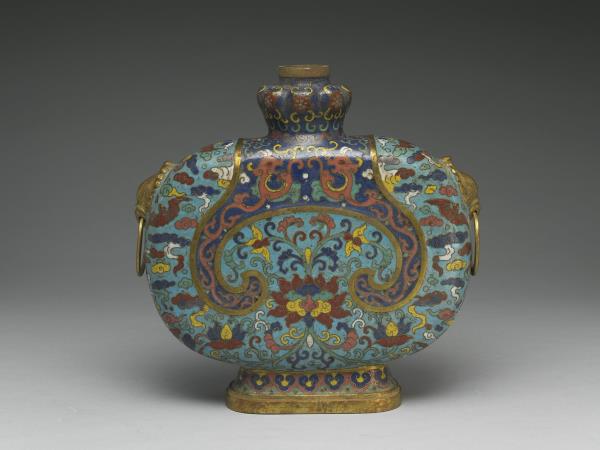 掐絲琺瑯夔龍紋扁壺- 故宮