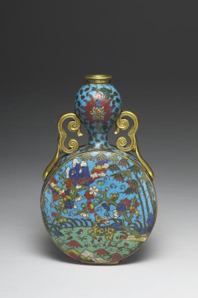 掐絲琺瑯葫蘆式扁瓶