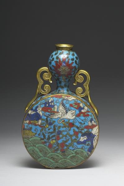 掐絲琺瑯葫蘆式扁瓶