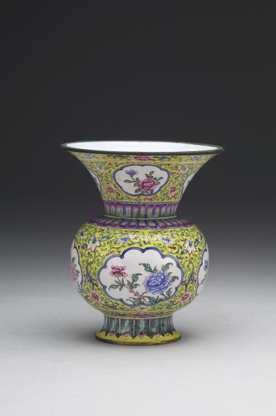 銅胎畫琺瑯渣斗