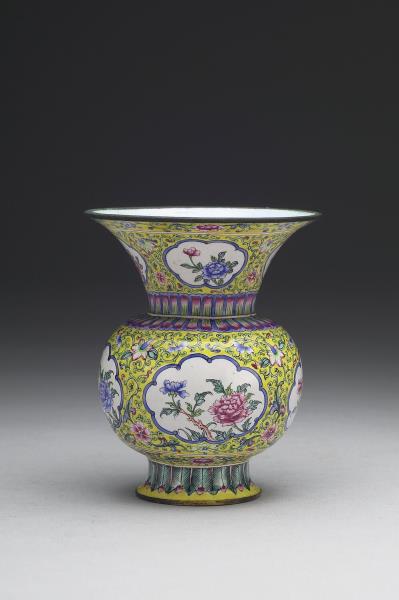 銅胎畫琺瑯渣斗