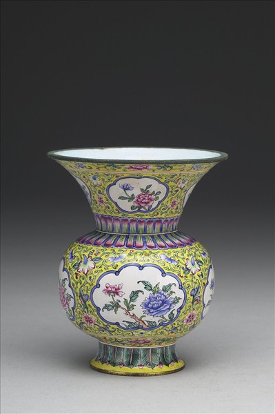 銅胎畫琺瑯渣斗