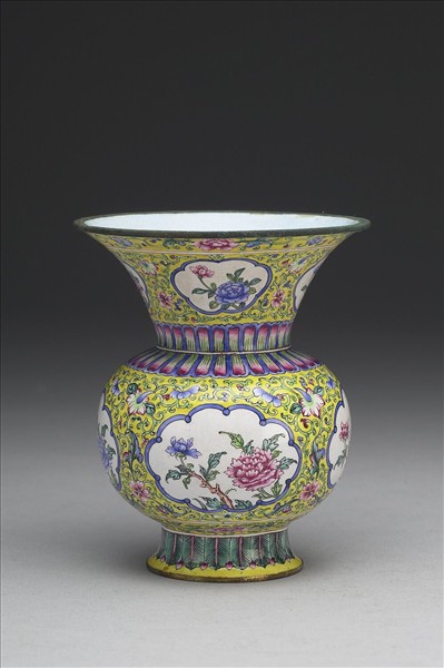 銅胎畫琺瑯渣斗