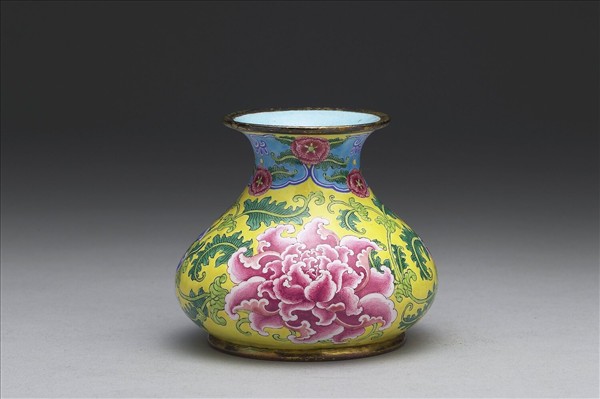 銅胎畫琺瑯石榴罐