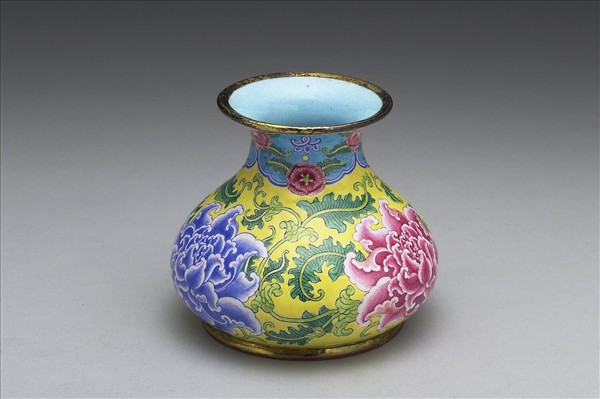 銅胎畫琺瑯石榴罐