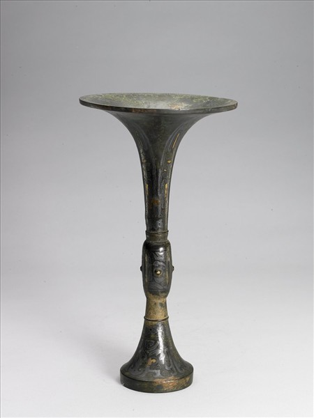 錯金銀獸面紋觚