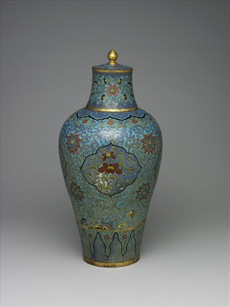 掐絲琺瑯梅瓶蓋罐