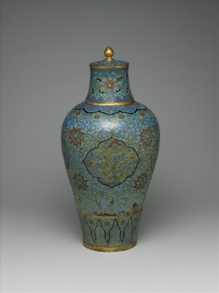 掐絲琺瑯梅瓶蓋罐