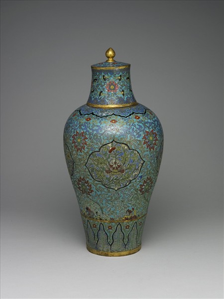 掐絲琺瑯梅瓶蓋罐