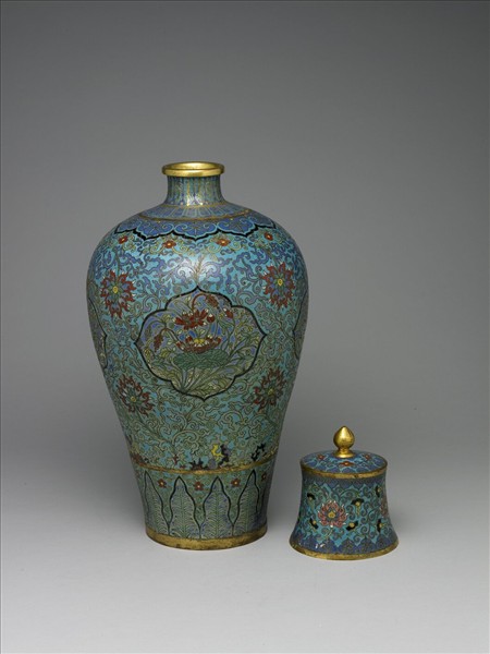 掐絲琺瑯梅瓶蓋罐