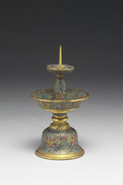 掐絲琺瑯燭台