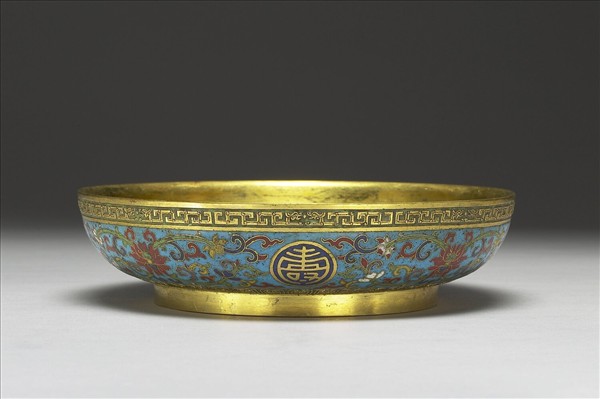 掐絲琺瑯萬壽無疆盤