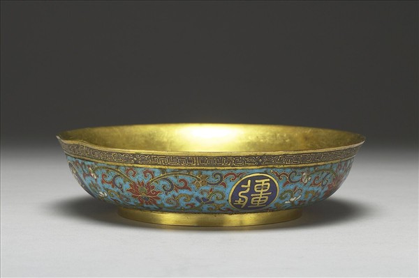 掐絲琺瑯萬壽無疆盤