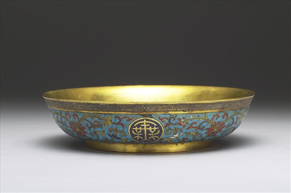 掐絲琺瑯萬壽無疆盤