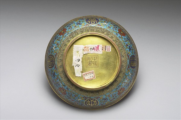 掐絲琺瑯萬壽無疆盤