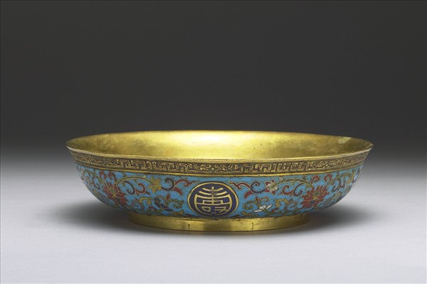 掐絲琺瑯萬壽無疆盤