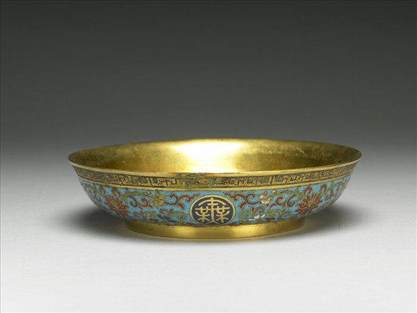 掐絲琺瑯萬壽無疆盤