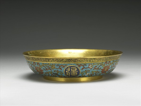 掐絲琺瑯萬壽無疆盤