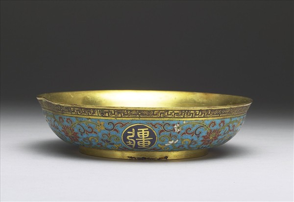 掐絲琺瑯萬壽無疆盤