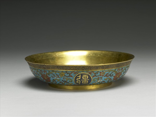 掐絲琺瑯萬壽無疆盤