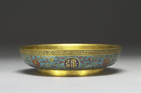 掐絲琺瑯萬壽無疆盤