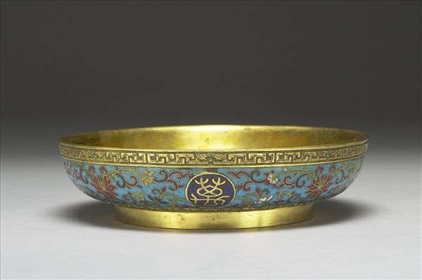 掐絲琺瑯萬壽無疆盤