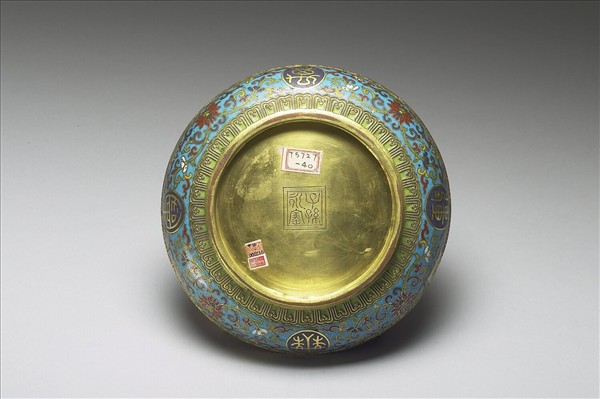 掐絲琺瑯萬壽無疆盤