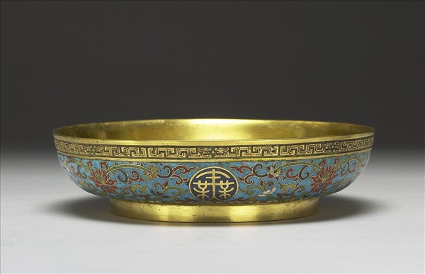 掐絲琺瑯萬壽無疆盤