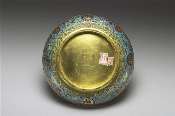 掐絲琺瑯萬壽無疆盤