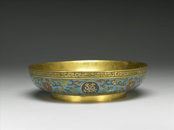 掐絲琺瑯萬壽無疆盤