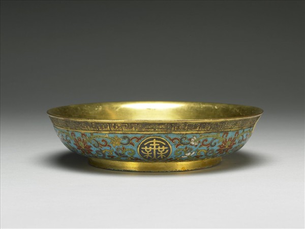 掐絲琺瑯萬壽無疆盤