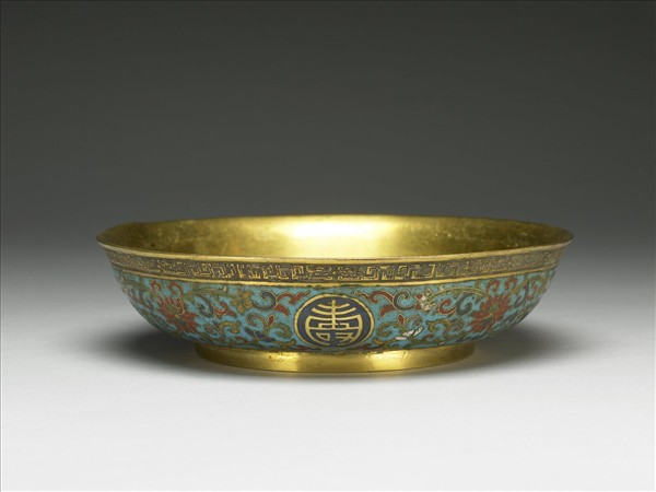 掐絲琺瑯萬壽無疆盤