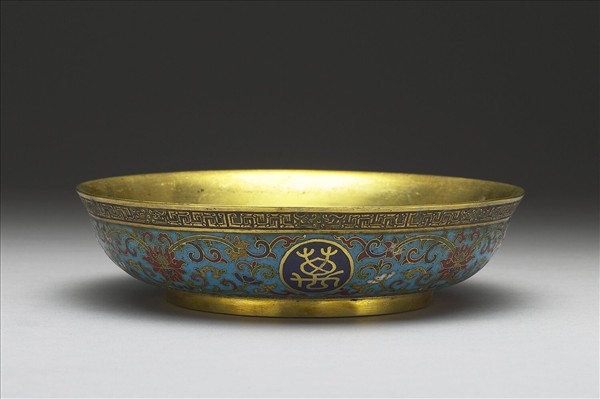 掐絲琺瑯萬壽無疆盤