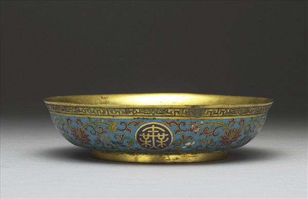 掐絲琺瑯萬壽無疆盤