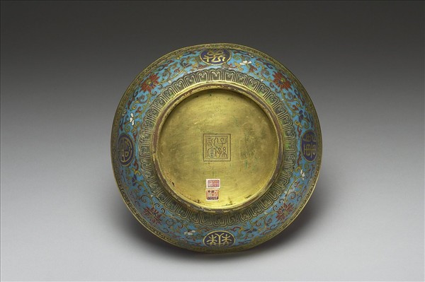 掐絲琺瑯萬壽無疆盤