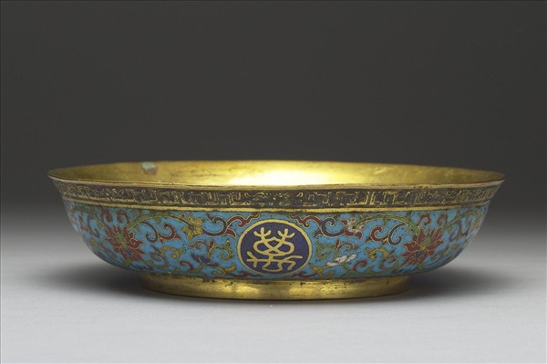 掐絲琺瑯萬壽無疆盤