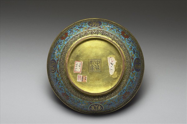 掐絲琺瑯萬壽無疆盤