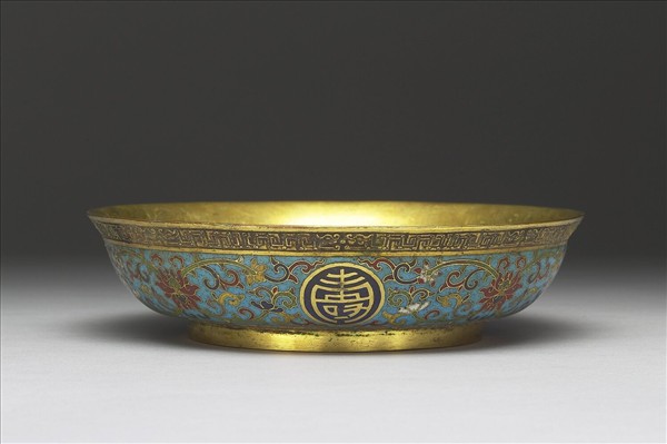 掐絲琺瑯萬壽無疆盤