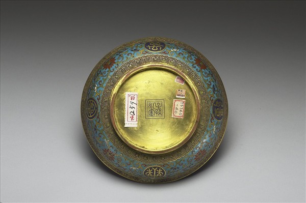 掐絲琺瑯萬壽無疆盤