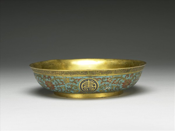 掐絲琺瑯萬壽無疆盤