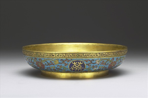 掐絲琺瑯萬壽無疆盤