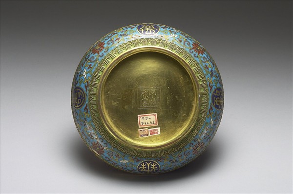 掐絲琺瑯萬壽無疆盤