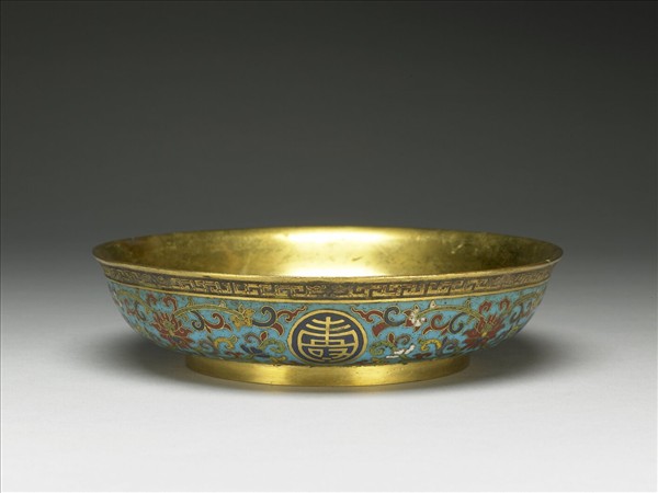 掐絲琺瑯萬壽無疆盤