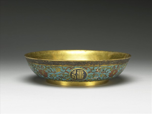 掐絲琺瑯萬壽無疆盤