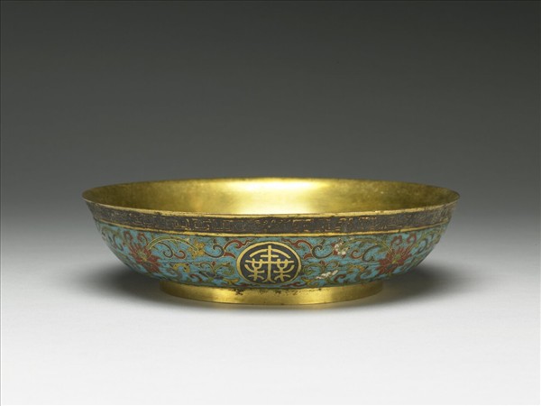 掐絲琺瑯萬壽無疆盤