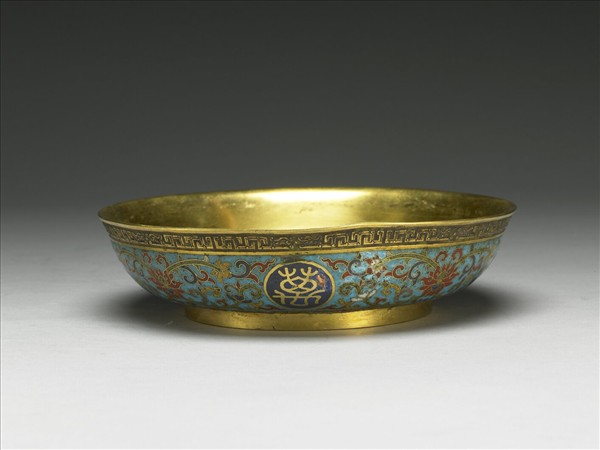 掐絲琺瑯萬壽無疆盤